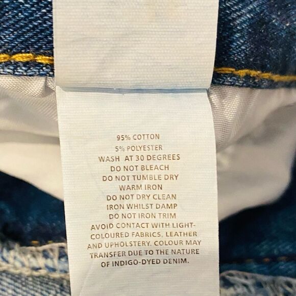 Boohoo Blue Distressed High Waist Denim Shorts Size 16 - Picture 4 of 5